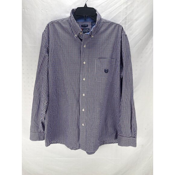 Chaps Easy Care Gingham Check Button Down Shirt Men’s Size XL Preppy Office - Picture 3 of 10